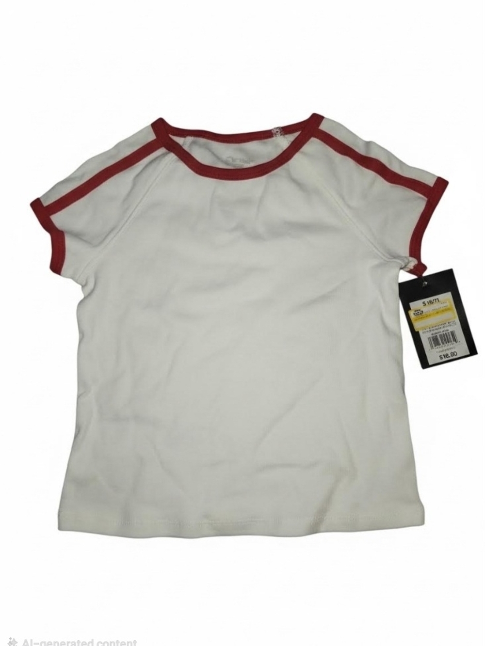art class White Short Sleeve Tee with Red Trim